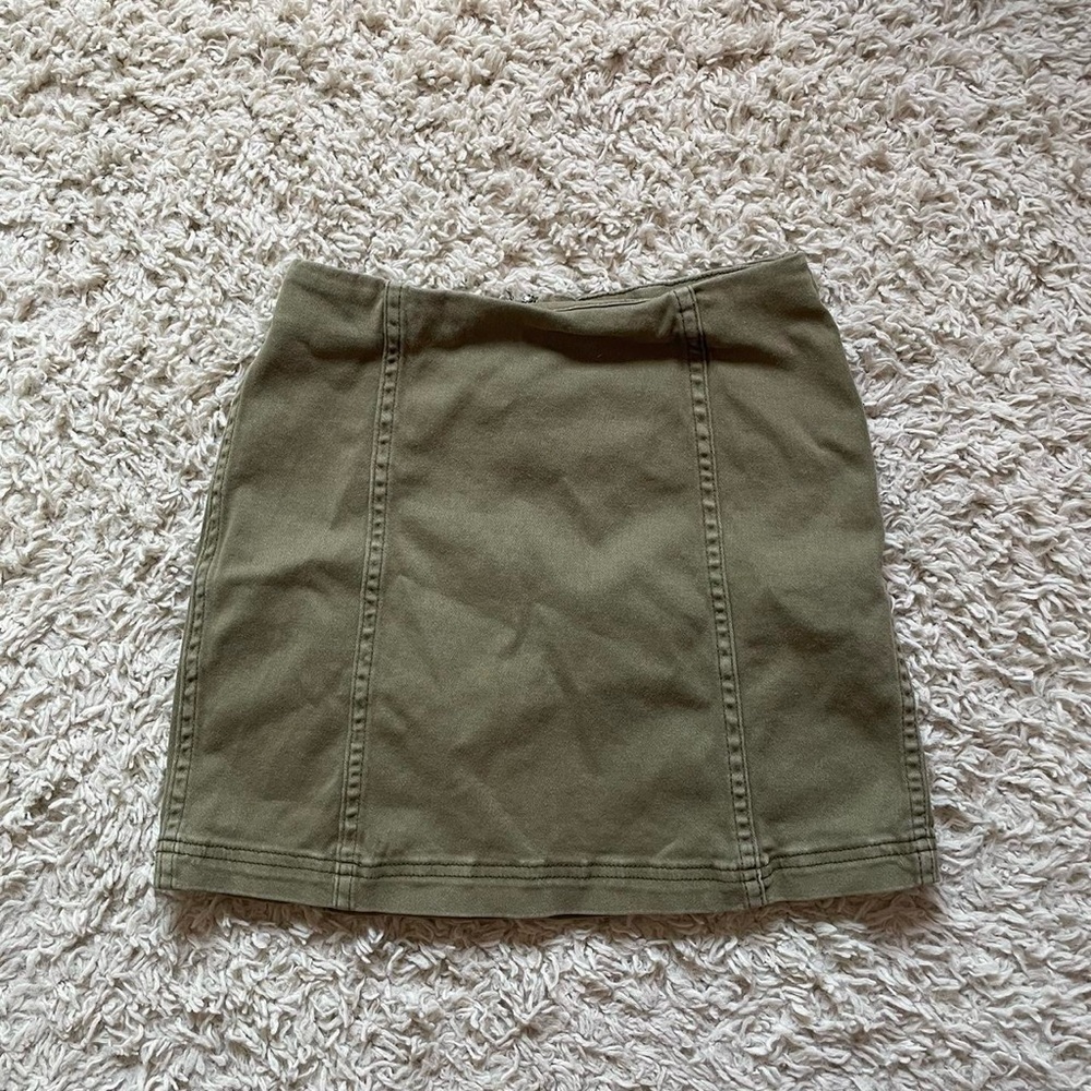 Green Cargo Mini Skirt